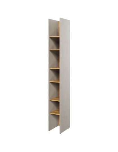 Bibliothèque en bois clair pour enfants et adolescents, Teen Flex TF03, Gris / Naturel, L27xW40xH218 cm ou a consommer sur place