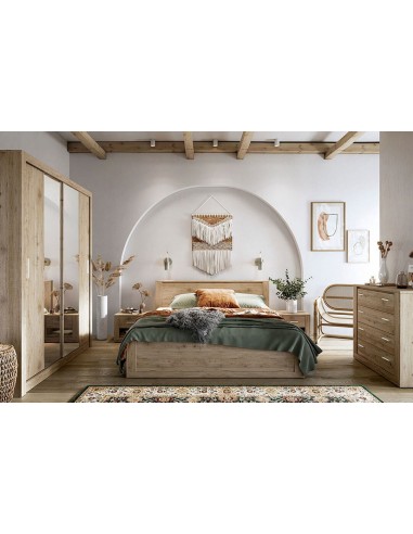 Ensemble de meubles de chambre à coucher Palk, avec lit 200 x 160 cm, idée 5 pièces, Chêne San Remo 2023